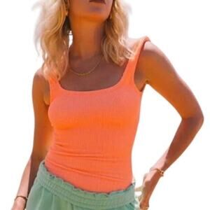 ARAMINTA JAMES Lolita Crinkle Top 10/M Apricot Resort Festival Preppy Chick NWT